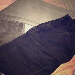 Black to white ombré jeans